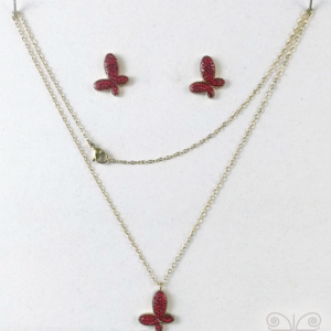 Set de collar y aretes mariposa