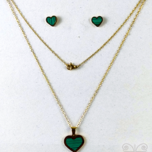 Set de collar y aretes de corazón