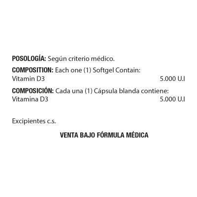 Vitamina D3 5000 U.I x 100 softgels - Luz Interior - Imagen 3